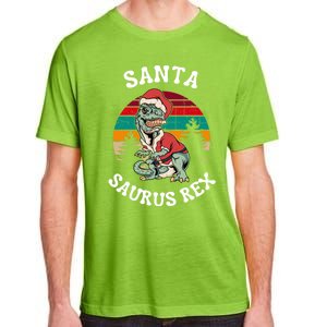 Merry Christmas Santa Saurus T Rex Dinosaurs Pun Tree Rex Cool Gift Adult ChromaSoft Performance T-Shirt