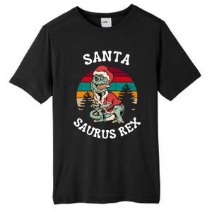 Merry Christmas Santa Saurus T Rex Dinosaurs Pun Tree Rex Cool Gift Tall Fusion ChromaSoft Performance T-Shirt