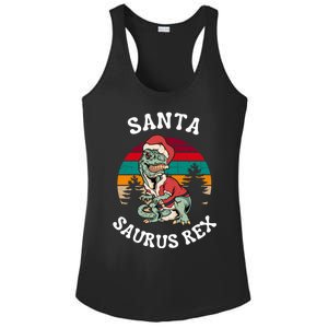 Merry Christmas Santa Saurus T Rex Dinosaurs Pun Tree Rex Cool Gift Ladies PosiCharge Competitor Racerback Tank