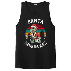 Merry Christmas Santa Saurus T Rex Dinosaurs Pun Tree Rex Cool Gift PosiCharge Competitor Tank