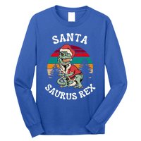 Merry Christmas Santa Saurus T Rex Dinosaurs Pun Tree Rex Cool Gift Long Sleeve Shirt