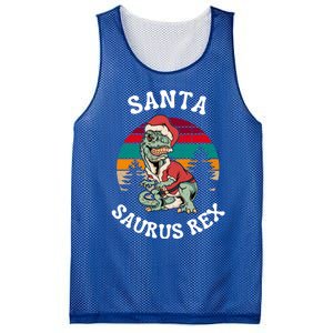 Merry Christmas Santa Saurus T Rex Dinosaurs Pun Tree Rex Cool Gift Mesh Reversible Basketball Jersey Tank