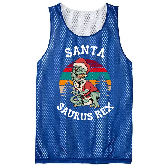 Merry Christmas Santa Saurus T Rex Dinosaurs Pun Tree Rex Cool Gift Mesh Reversible Basketball Jersey Tank