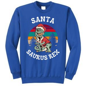 Merry Christmas Santa Saurus T Rex Dinosaurs Pun Tree Rex Cool Gift Tall Sweatshirt