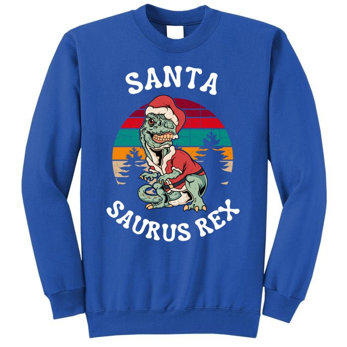 Merry Christmas Santa Saurus T Rex Dinosaurs Pun Tree Rex Cool Gift Tall Sweatshirt