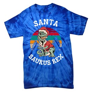 Merry Christmas Santa Saurus T Rex Dinosaurs Pun Tree Rex Cool Gift Tie-Dye T-Shirt