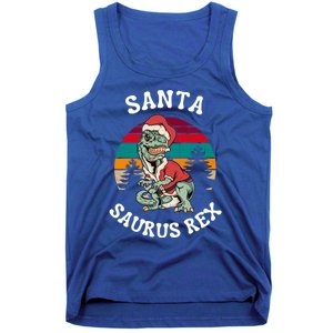 Merry Christmas Santa Saurus T Rex Dinosaurs Pun Tree Rex Cool Gift Tank Top