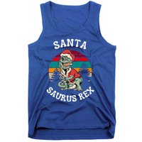 Merry Christmas Santa Saurus T Rex Dinosaurs Pun Tree Rex Cool Gift Tank Top