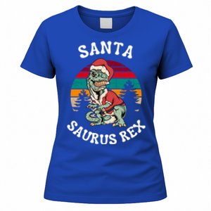 Merry Christmas Santa Saurus T Rex Dinosaurs Pun Tree Rex Cool Gift Women's T-Shirt