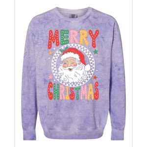 Merry Christmas Santa Claus Christmas Vibes Colorblast Crewneck Sweatshirt