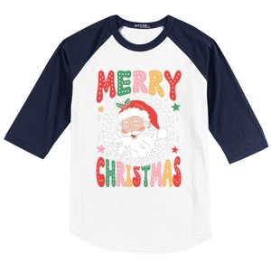 Merry Christmas Santa Claus Christmas Vibes Baseball Sleeve Shirt