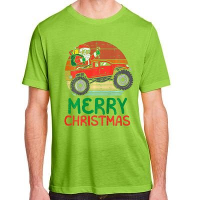 Merry Christmas Santa Monster Truck Xmas Pj Adult ChromaSoft Performance T-Shirt