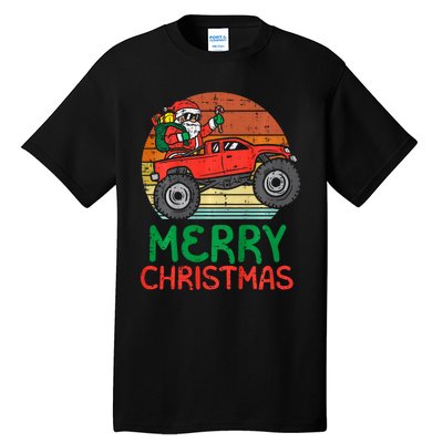 Merry Christmas Santa Monster Truck Xmas Pj Tall T-Shirt