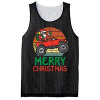 Merry Christmas Santa Monster Truck Xmas Pj Mesh Reversible Basketball Jersey Tank