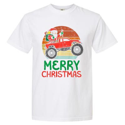 Merry Christmas Santa Monster Truck Xmas Pj Garment-Dyed Heavyweight T-Shirt