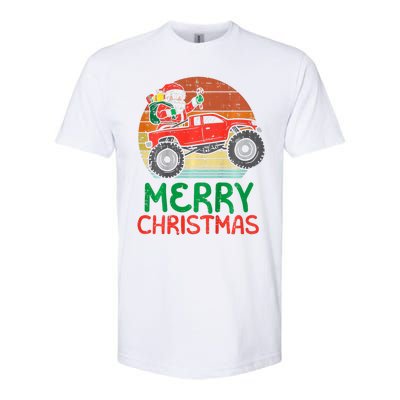 Merry Christmas Santa Monster Truck Xmas Pj Softstyle CVC T-Shirt