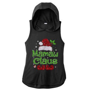 Mamaw Claus Santa Funny Christmas Pajama Matching Family Funny Gift Ladies PosiCharge Tri-Blend Wicking Draft Hoodie Tank