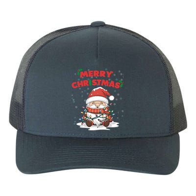 Merry Christmas Santa Gnome Wrapped In Lights Holiday Cheer Gift Yupoong Adult 5-Panel Trucker Hat