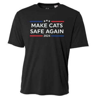 Make Cats Safe Again Funny 2024 Presidential Election Cooling Performance Crew T-Shirt