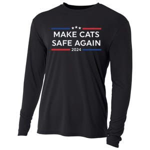 Make Cats Safe Again Funny 2024 Presidential Election Cooling Performance Long Sleeve Crew