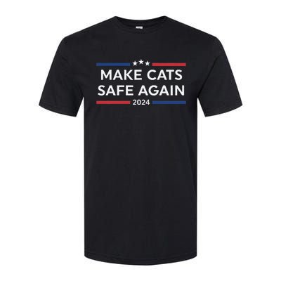 Make Cats Safe Again Funny 2024 Presidential Election Softstyle CVC T-Shirt