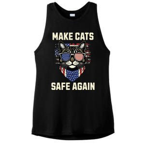 Make Cats Safe Again Ladies PosiCharge Tri-Blend Wicking Tank