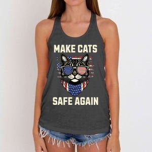 Make Cats Safe Again Women's Knotted Racerback Tank