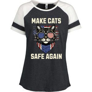 Make Cats Safe Again Enza Ladies Jersey Colorblock Tee