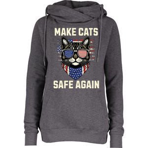 Make Cats Safe Again Womens Funnel Neck Pullover Hood