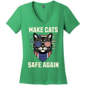 Make Cats Safe Again Women's V-Neck T-Shirt