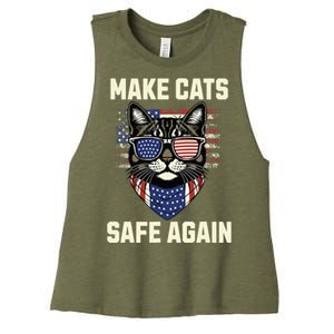 Make Cats Safe Again Women's Racerback Cropped Tank