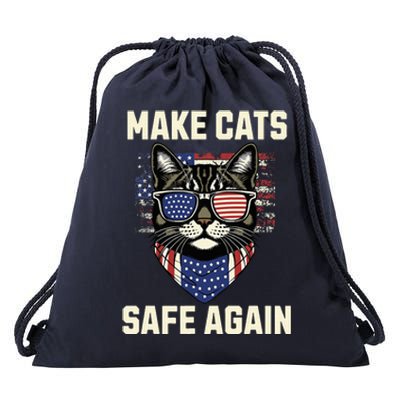 Make Cats Safe Again Drawstring Bag