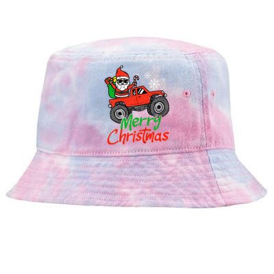 Merry christmas Santa Monster Truck Xmas Tie-Dyed Bucket Hat