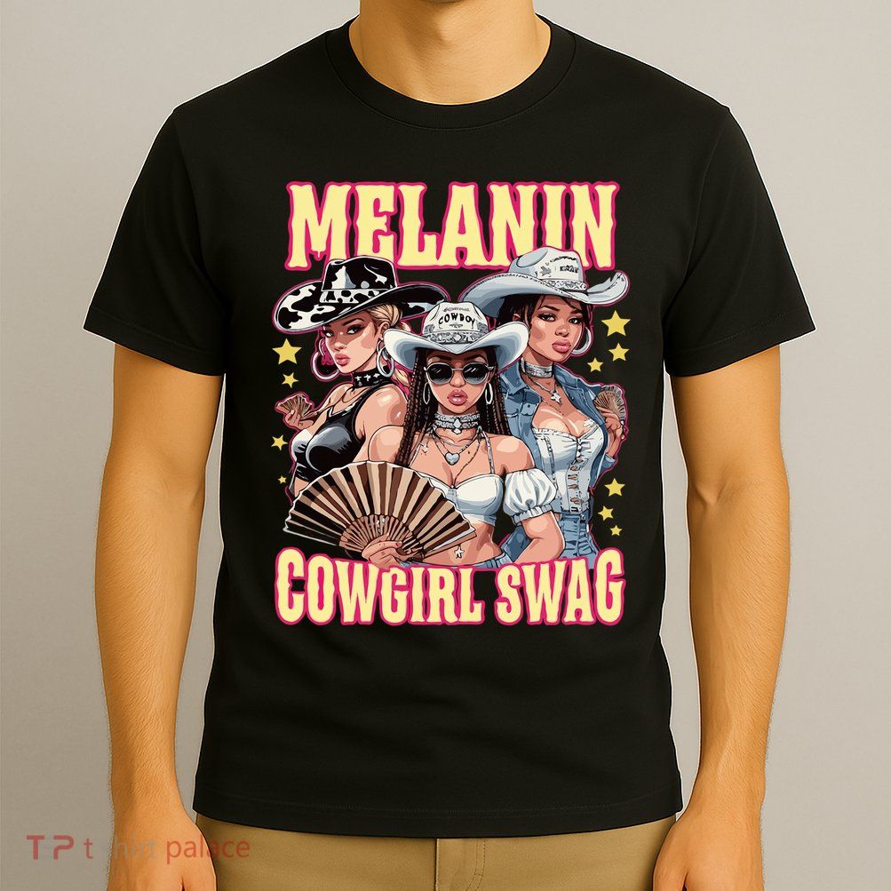 Melanin Cowgirl Swag Black History African Girl T-Shirt