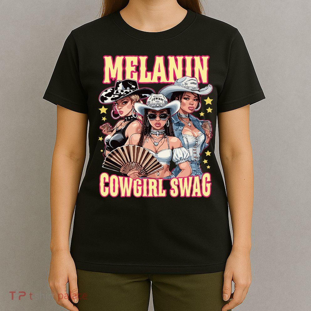 Melanin Cowgirl Swag Black History African Girl T-Shirt