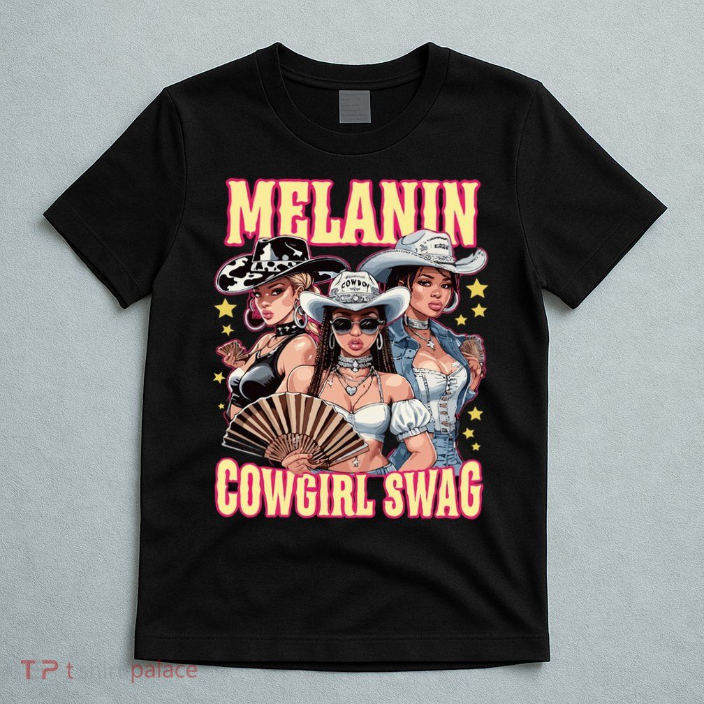 Melanin Cowgirl Swag Black History African Girl T-Shirt