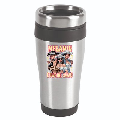 Melanin Cowgirl Swag Black History African Girl 16oz Travel Tumbler