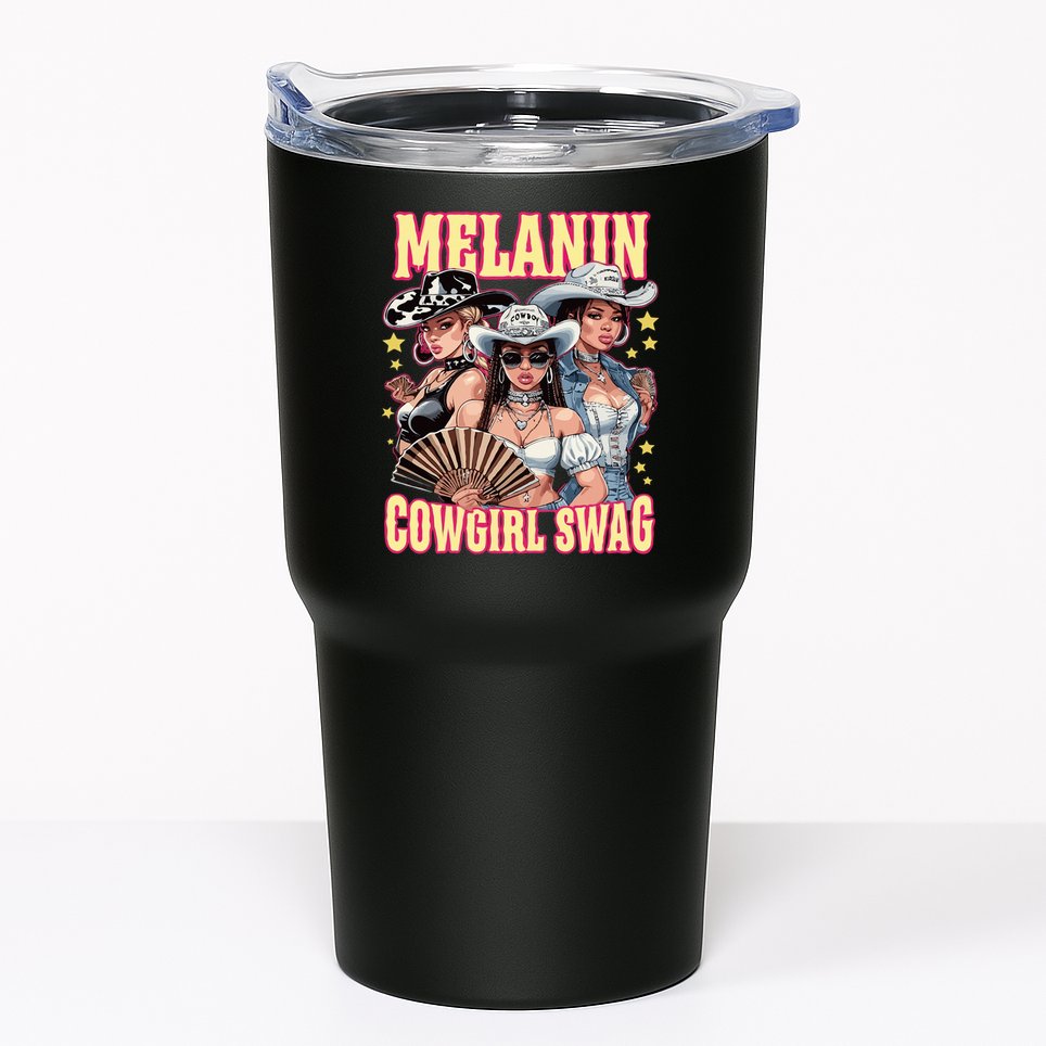 Melanin Cowgirl Swag Black History African Girl Tumbler