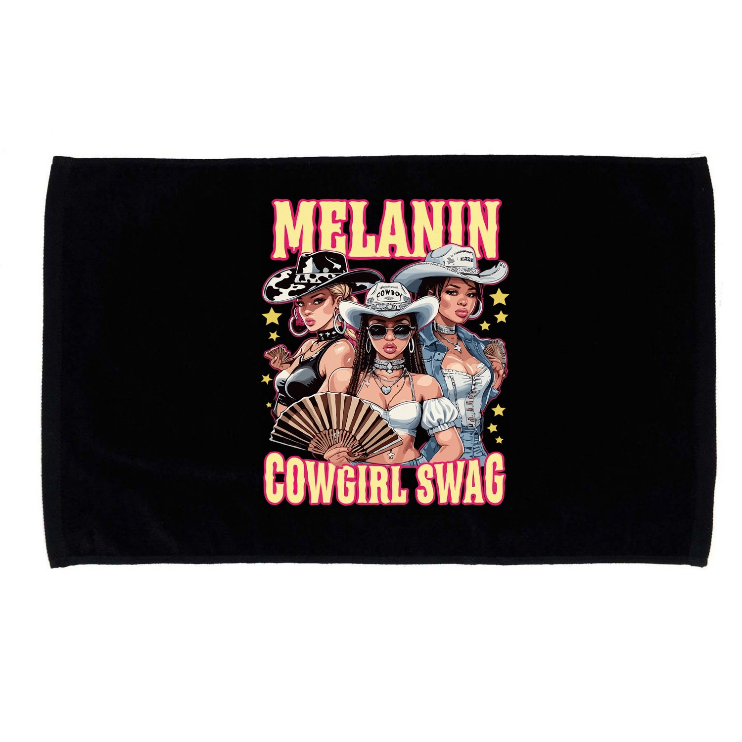 Melanin Cowgirl Swag Black History African Girl Microfiber Hand Towel
