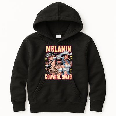 Melanin Cowgirl Swag Black History African Girl Kids Hoodie