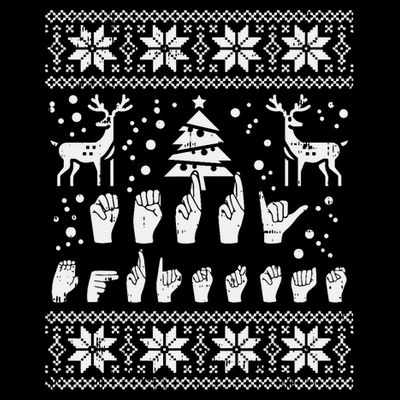Merry Christmas Sign Language Asl Deaf Ugly Christmas Gift T-Shirt