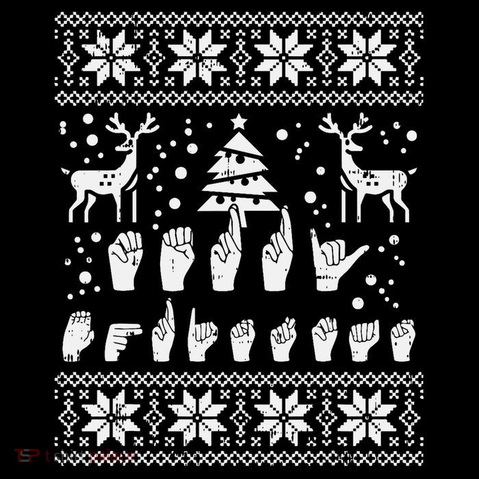 Merry Christmas Sign Language Asl Deaf Ugly Christmas Gift Baby Bodysuit