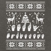 Merry Christmas Sign Language Asl Deaf Ugly Christmas Gift Cotton Canvas Backpack
