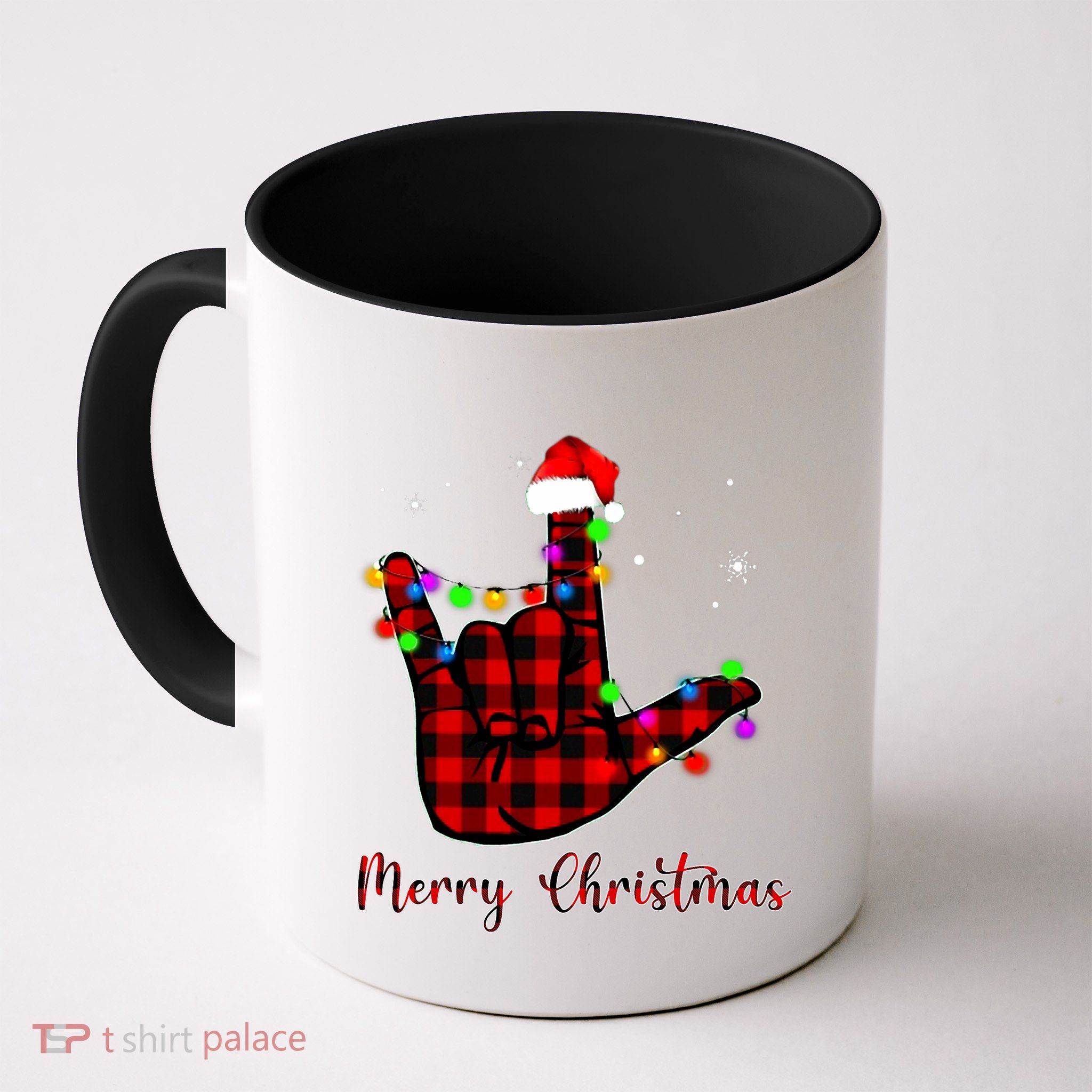 Merry Christmas Sign Language Asl Santa Hat Mug