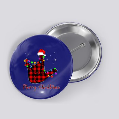 Merry Christmas Sign Language Asl Santa Hat Button
