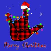 Merry Christmas Sign Language Asl Santa Hat Button