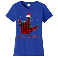 Merry Christmas Sign Language Asl Santa Hat Women's T-Shirt