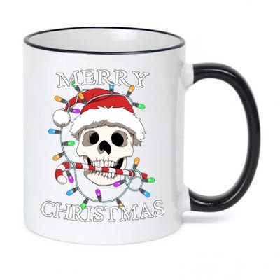 Merry Christmas Skull Skeleton 11oz Black Color Changing Mug