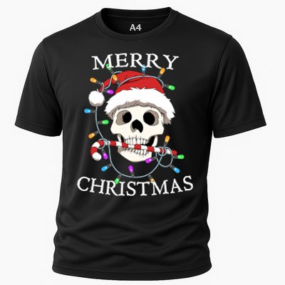 Merry Christmas Skull Skeleton Cooling Performance Crew T-Shirt