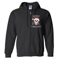 Merry Christmas Skull Skeleton Full Zip Hoodie